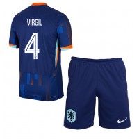 Dres Holandsko Virgil van Dijk #4 Preč pre deti ME 2024 Krátky Rukáv (+ trenírky)